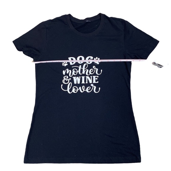 Dog Mother & Wine Lover Short Sleeve Tee Shirt, Black and white *NOT BRU… - Picture 5 of 6